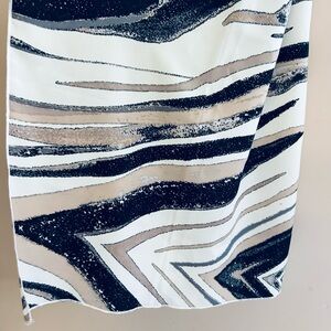 RaMona LaRue wrap or shawl, long scarf, black brown beige animal print